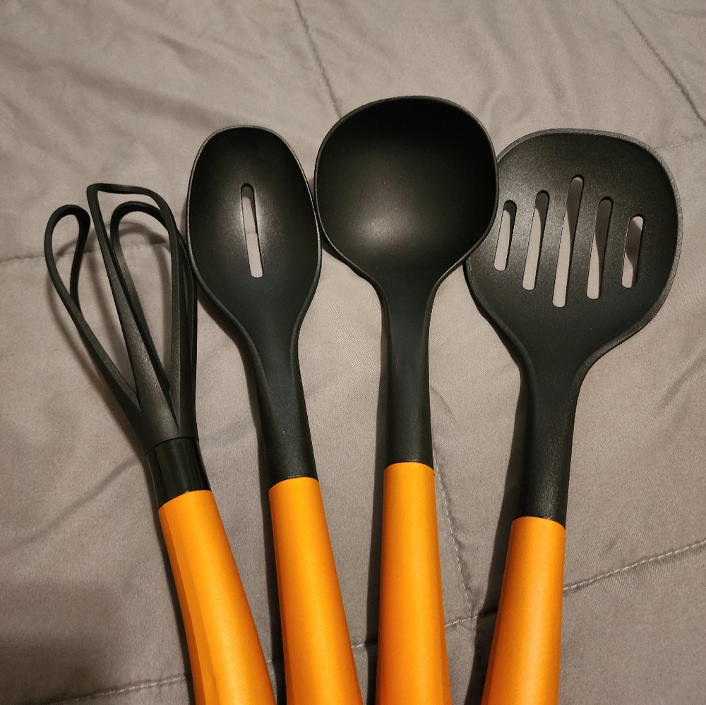 Orange and Black Kitchen Utensil Set